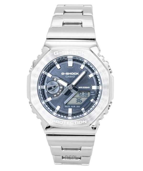 Casio G-Shock G-Steel Analog Digital Stainless Steel Grey Dial Quartz GM-2110D-8A 200M Men's Watch