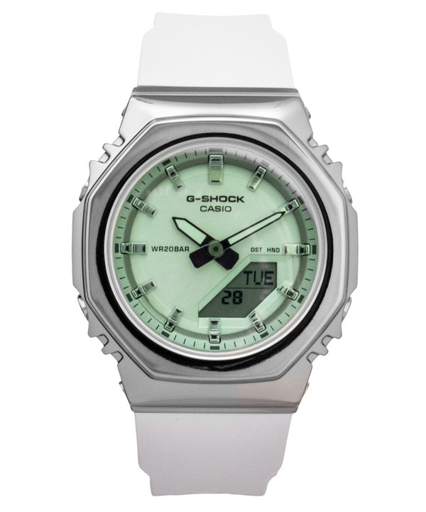 Casio G-Shock Analog Digital Green Dial Resin Strap Quartz GM-S2110SR-7A 200M Women's Watch