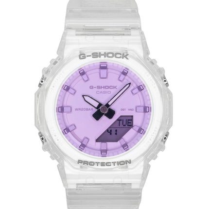 Casio G-Shock Analog Digital Transparent Resin Strap Pink Dial Quartz GMA-P2100SR-7A 200M Women's Watch