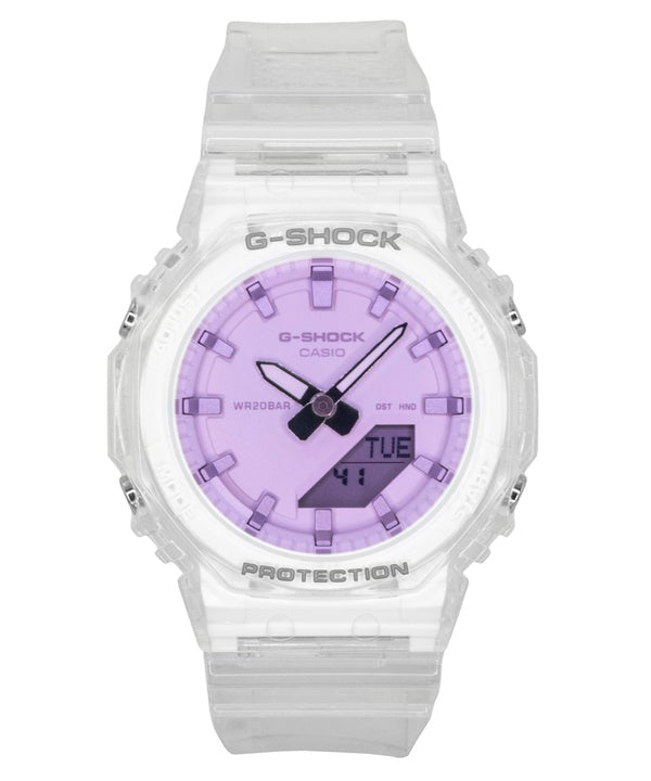 Casio G-Shock Analog Digital Transparent Resin Strap Pink Dial Quartz GMA-P2100SR-7A 200M Women's Watch