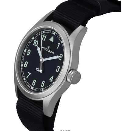 Hamilton Khaki Field Textile Strap Black Dial Quartz H69401430 Unisex Watch