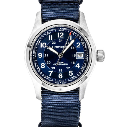 Hamilton Khaki Field Textile NATO Strap Blue Dial Automatic H70455940 100M Men's Watch