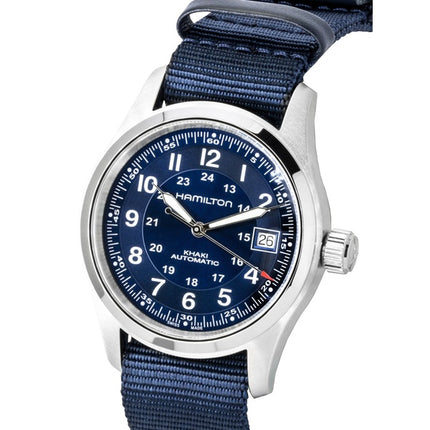 Hamilton Khaki Field Textile NATO Strap Blue Dial Automatic H70455940 100M Men's Watch