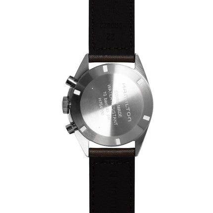 Hamilton Khaki Aviation Pilot Pioneer Chronograph Leather Strap Black Dial Mechanical H76409530 100M Men's Watch