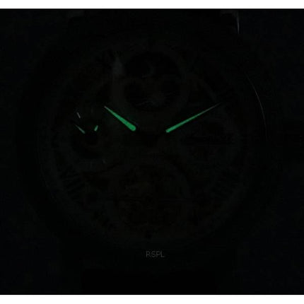 Ingersoll The Row Sun And Moon Phase Leather Strap Skeleton Silver Dial Automatic I12401 Mens Watch