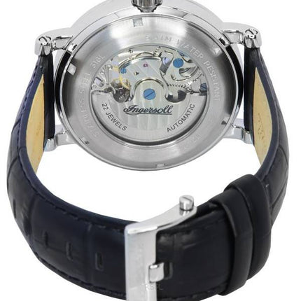 Ingersoll The Row Sun And Moon Phase Leather Strap Skeleton Silver Dial Automatic I12401 Mens Watch