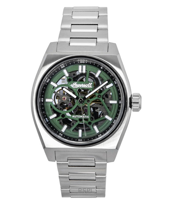 Ingersoll Vert Stainless Steel Green Skeleton Dial Automatic I14304 Men's Watch