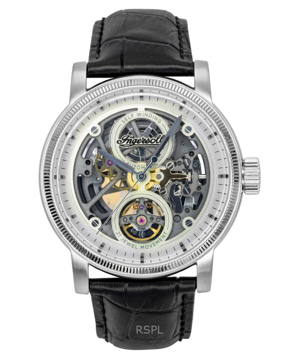 Ingersoll The Guy Leather Strap Grey Skeleton Dial Automatic I17501 Men's Watch