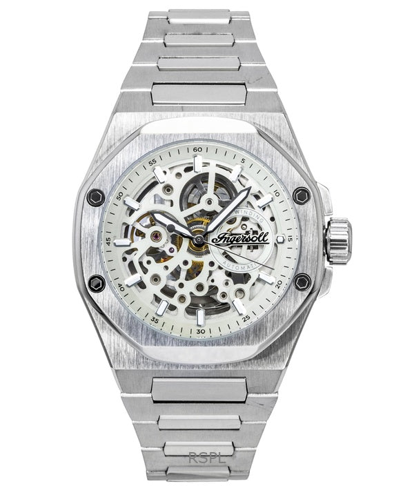 Ingersoll The Faller Stainless Steel Grey Skeleton Dial Automatic I17601 Men's Watch