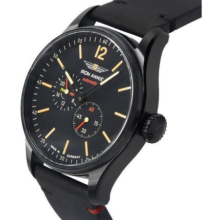 Iron Annie Flight Control Leather Strap Black Dial Automatic 51782 Mens Watch