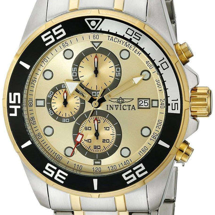 Invicta Specialty Chronograph Gold Dial Two Tone Stainless Steel 17014 Men's Watch