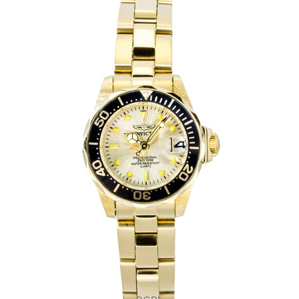 Invicta Pro Diver Gold Tone Stainless Steel Champagne Dial Quartz Diver's 17038 200M Women's Watch