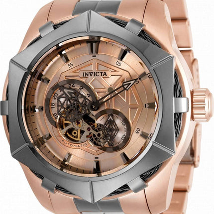 Invicta Bolt Open Heart Two Tone Stainless Steel Automatic 34709 100M Mens Watch