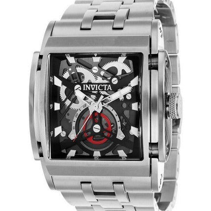 Invicta Speedway Stainless Steel Black Skeleton Dial Quartz 41645 Mens Watch