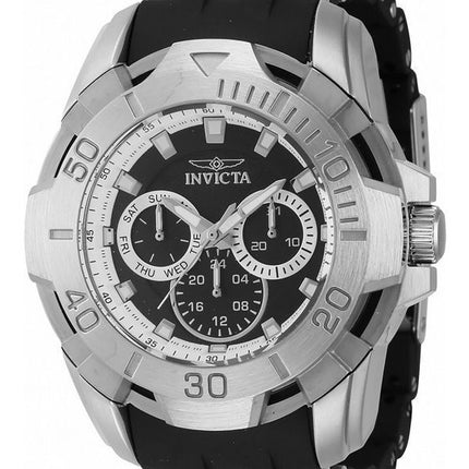 Invicta Sea Spider Stainless Steel And Polyurethane Strap Black Dial Quartz 44120 100M Men's Watch