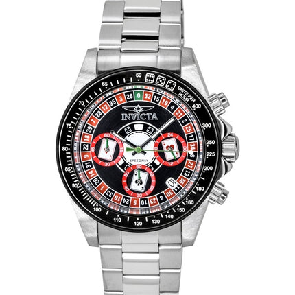 Invicta Speedway Roulette Casino Chronograph GMT Stainless Steel Black Dial Quartz 44643 200M Men's Watch