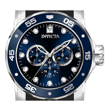 Invicta Pro Diver Scuba GMT Silicone Strap Blue Dial Quartz 45722 50M Men's Watch