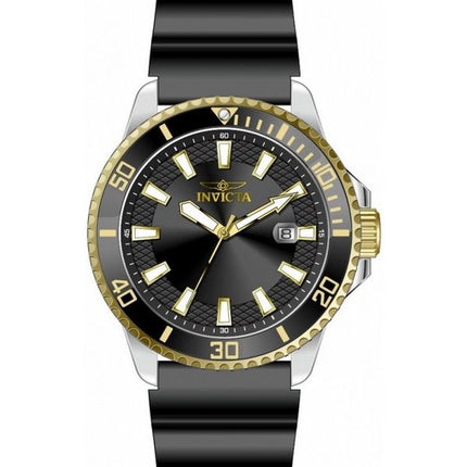 Invicta Pro Diver Silicone Strap Black Dial Quartz 46132 Men's Watch