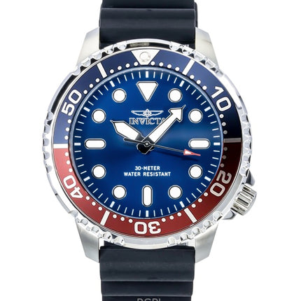 Invicta Pro Diver Silicone Strap Blue Dial Pepsi Bezel Quartz 47222 Men's Watch