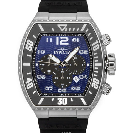 Invicta Pro Diver Zager Chronograph GMT Silicone Strap Blue Dial Quartz 47281 100M Men's Watch