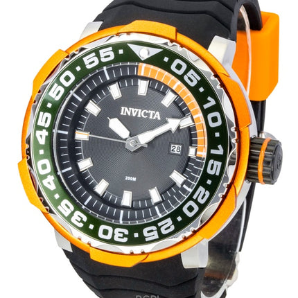 Invicta Pro Diver Ocean Voyage Silicone Strap Black Dial Quartz 48340 200M Men's Watch