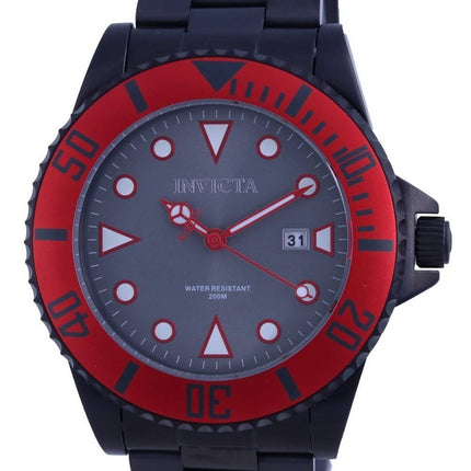 Invicta Pro Diver Grey Dial Stainless Steel Quartz 90296 200M Mens Watch
