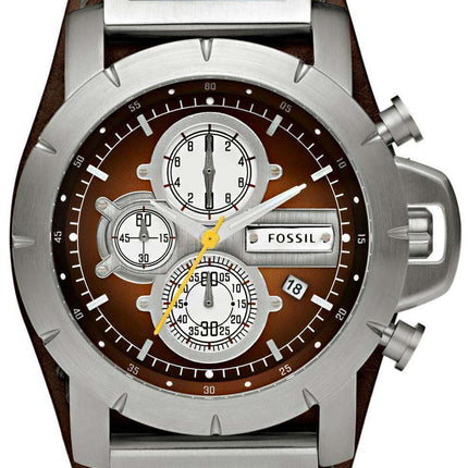 Fossil Jake Chronograph Brown Leather JR1157 Mens Watch