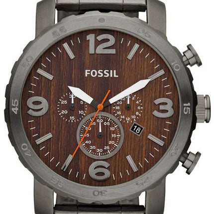 Fossil Nate Chronograph Quartz Smoke Stainless Steel JR1355 Men's Watch