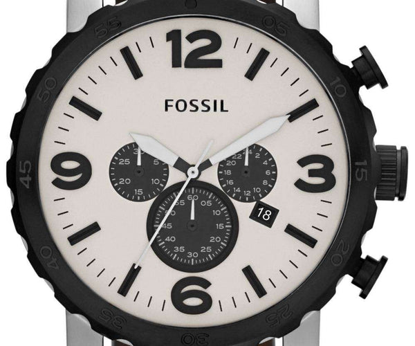 Fossil Nate Chronograph Brown Leather JR1390 Mens Watch