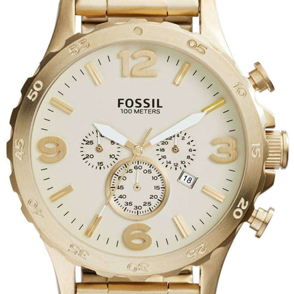 Fossil Nate Chronograph Gold-Tone JR1479 Mens Watch