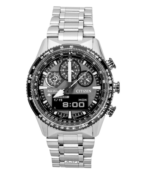 Citizen Promaster Skyhawk Eco-Drive Chronograph Stainless Steel Grey Dial Diver's JV2006-55H 200M Men's Watch