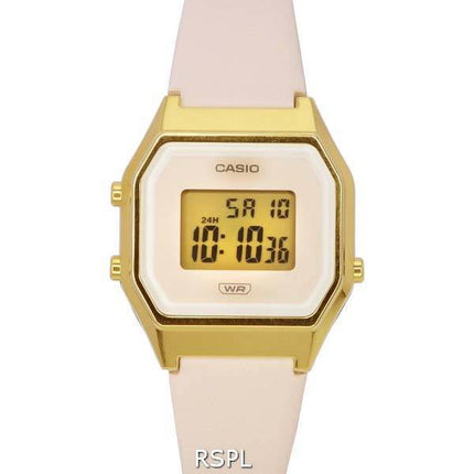 Casio Vintage Digital Leather Band Beige Dial Quartz LA680WEGL-4 LA680WEGL-4 Women's Watch