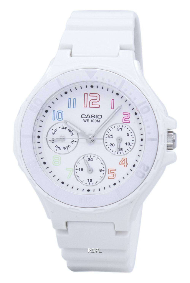 Casio Analogue White Resin Strap LRW-250H-7BVDF LRW-250H-7BV Ladies Watch