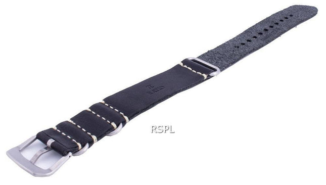 Ratio LS19 Black Leather Watch Strap 22mm