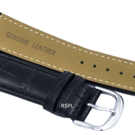 Black Ratio Brand Leather Watch Strap 22mm