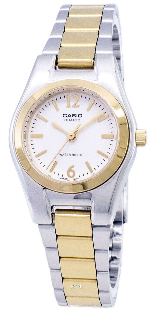 Casio Enticer Analog Quartz White Dial LTP-1253SG-7ADF LTP-1253SG-7A Womens Watch