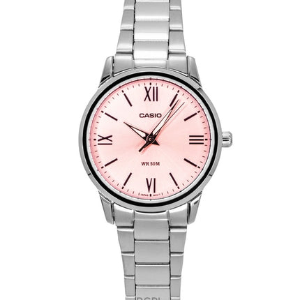 Casio Analog Stainless Steel Pink Dial Quartz LTP-1303DD-4AV Women's Watch