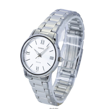 Casio Analog Stainless Steel Silver Dial Quartz LTP-1303DD-7AV Women's Watch