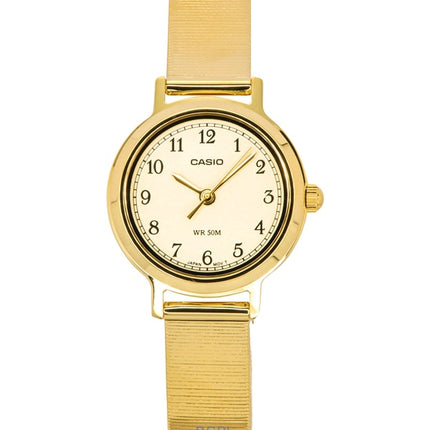 Casio Standard Analog Gold Tone Stainless Steel Cream Dial Quartz LTP-B170G-9BV Women's Watch