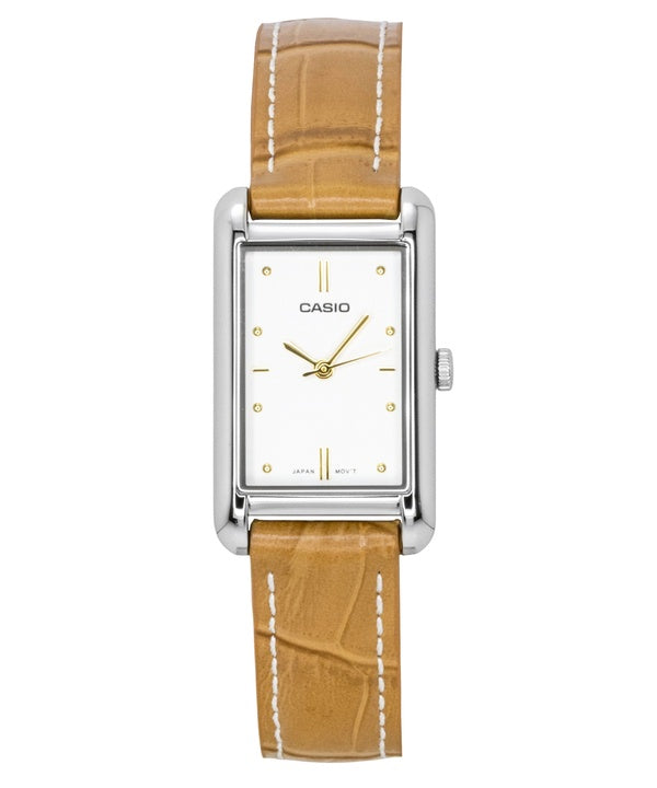 Casio Analog Leather Strap White Dial Quartz LTP-B171L-7A2 Women's Watch