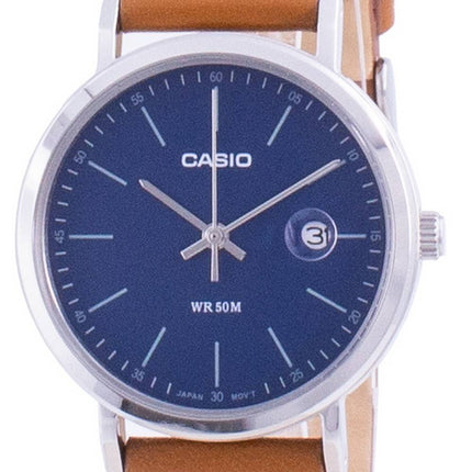 Casio Analog Blue Dial Leather Strap LTP-E175L-2E LTPE175L-2 Womens Watch
