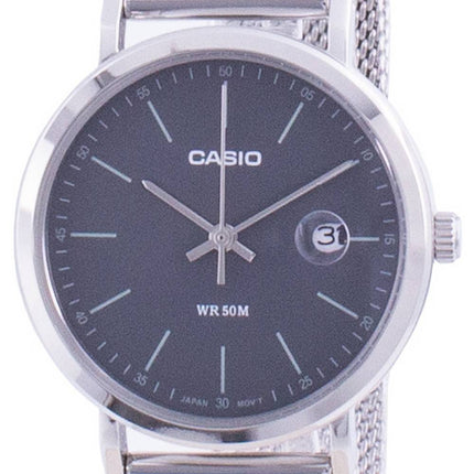 Casio Analog Black Dial Stainless Steel LTP-E175M-1E LTPE175M-1 Womens Watch
