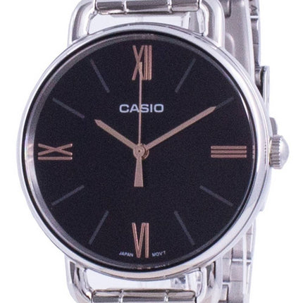 Casio Black Dial Stainless Steel Quartz LTP-E414D-1A LTPE414D-1A Women's Watch