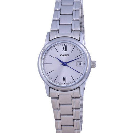 Casio Silver Dial Stainless Steel Analog Quartz LTP-V002D-7B3 LTPV002D-7 Womens Watch