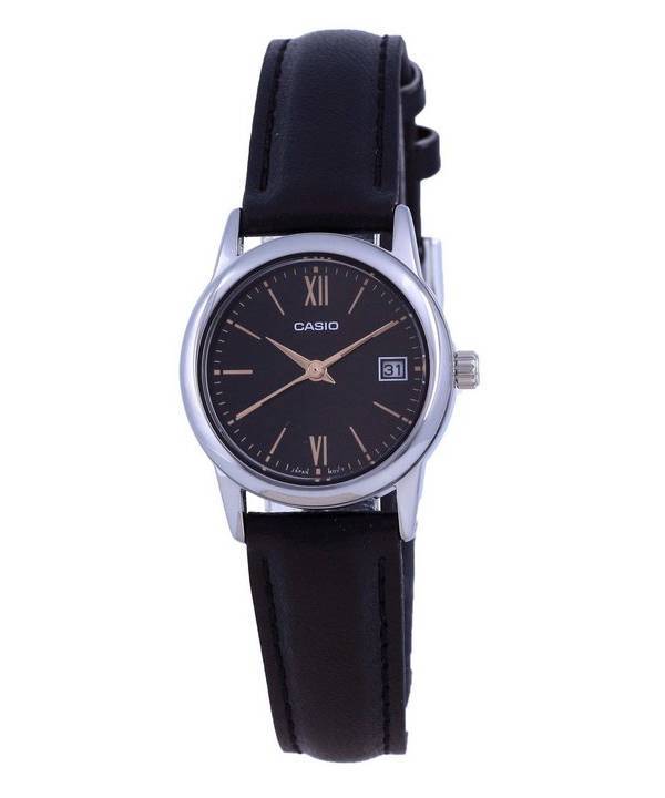 Casio Black Dial Stainless Steel Analog Quartz LTP-V002L-1B3 LTPV002L-1 Women's Watch