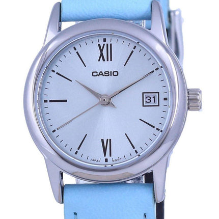 Casio Blue Dial Stainless Steel Analog Quartz LTP-V002L-2B3 LTPV002L-2 Women's Watch