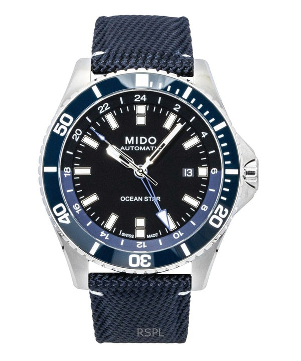 Mido Ocean Star GMT Fabric Strap Black Dial Automatic Diver's M026.629.17.051.00 200M Men's Watch