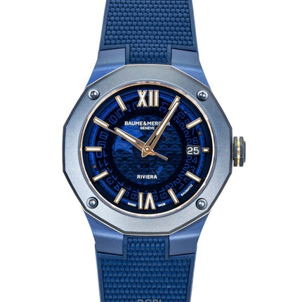 Baume & Mercier Riviera Rubber Strap Blue Dial Automatic M0A10769 100M Men's Watch