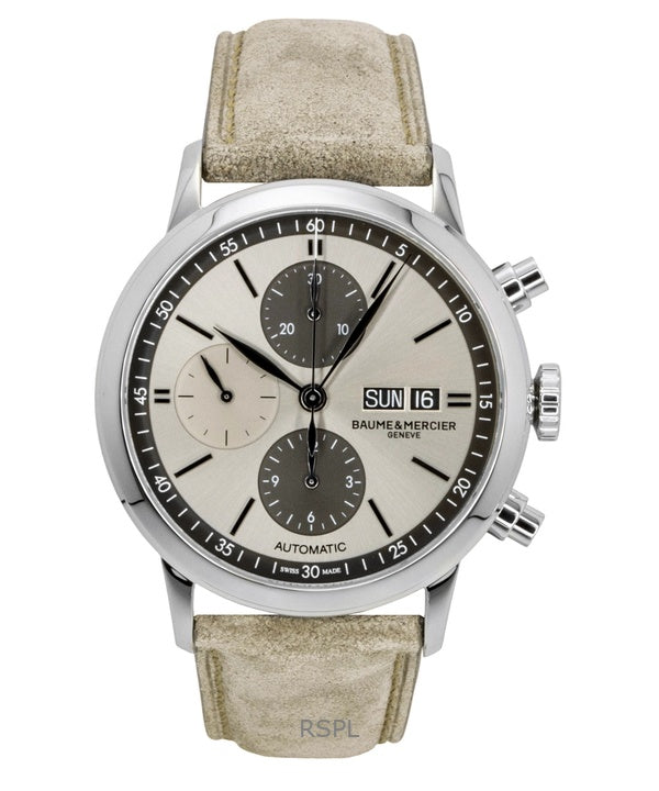 Baume & Mercier Classima Chronograph Leather Strap Beige Dial Automatic M0A10782 Men's Watch