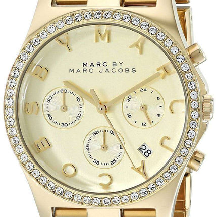 Marc By Marc Jacobs Henry Chronograph Crystals Gold Dial MBM3105 Womens Watch
